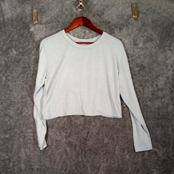 Lululemon Top Long Sleeve Cropped Abrasion Training Gym Athleisure Size 8 - Picture 1 of 7